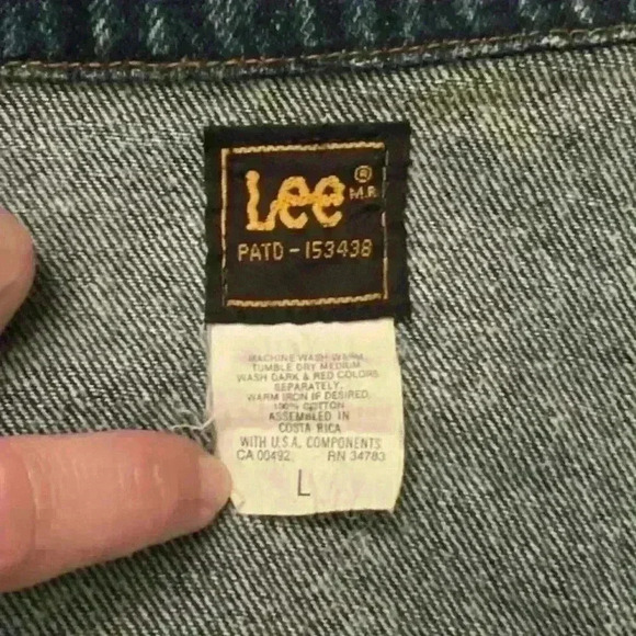 VINTAGE 80s Lee denim jean jacket - Picture 7 of 16